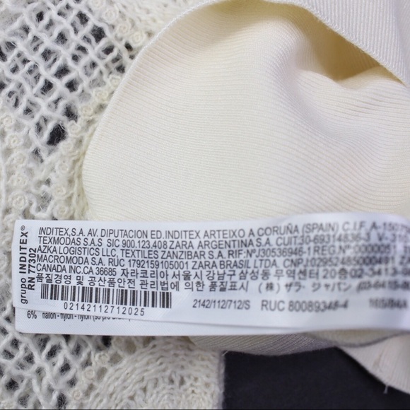 Zara NWT Bloggers Favorite Combination Knit Semi Sheer Puff Shoulder Top Small - Picture 10 of 11